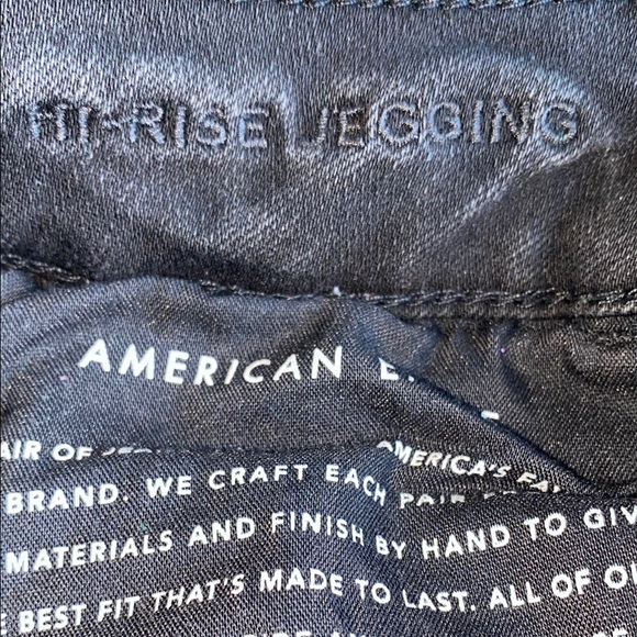 American Eagle Ne(x)t Level Ripped Hi-Rise Jegging Black Wash - Picture 12 of 13